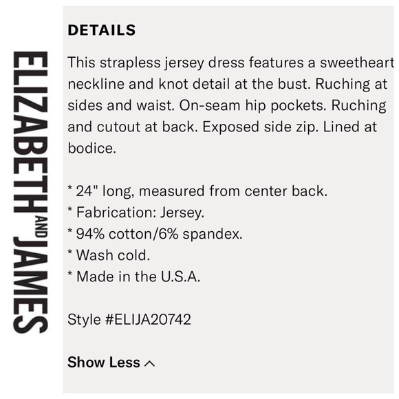 💕SALE💕Elizabeth & James Gray Jersey Cutout Dress - Picture 8 of 8